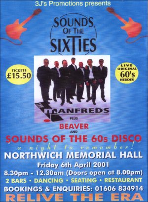 03 - Northwich Memorial - The Manfreds - April 2001 | 00 Manfreds - BEAVER Poster